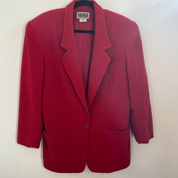 Vintage red blazer by forenza wool 90s medium - Picture 1 of 7